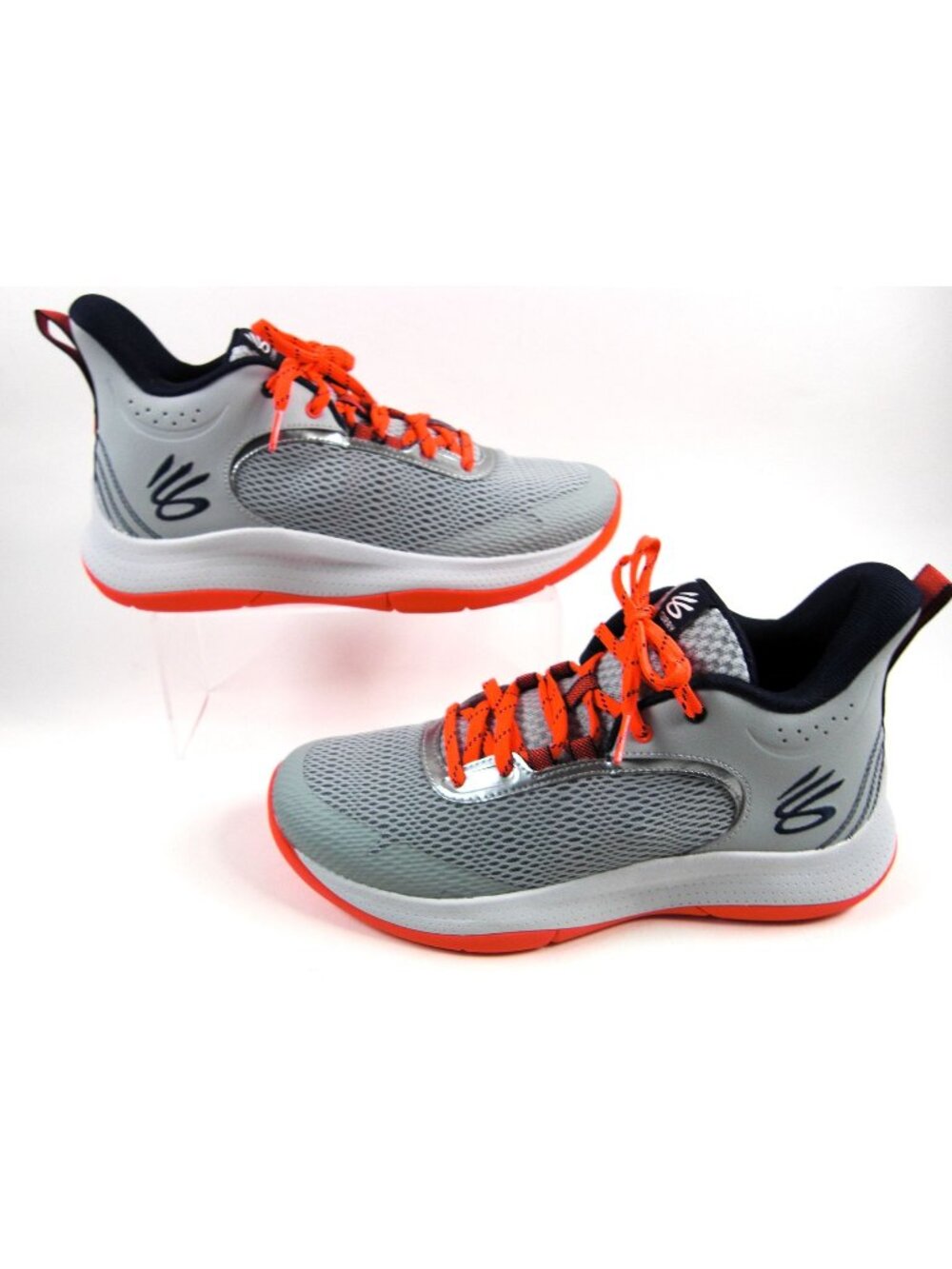 Under Armour Curry 3Z6 Grey/Solar Red Basketball Sneakers/Shoes Men's Sze 10.5